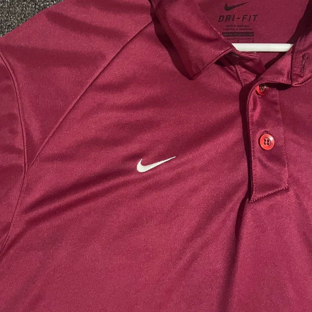 Nike Dri-FIT NCAA Lacrosse Polo Shirt Mens Large Maroon Short Sleeve‎ Athletic